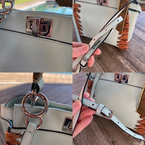 SOLD Fendi RARE Nappa Ribbon Lace Up Peekaboo Iconic Satchel - Picture 8 of 16